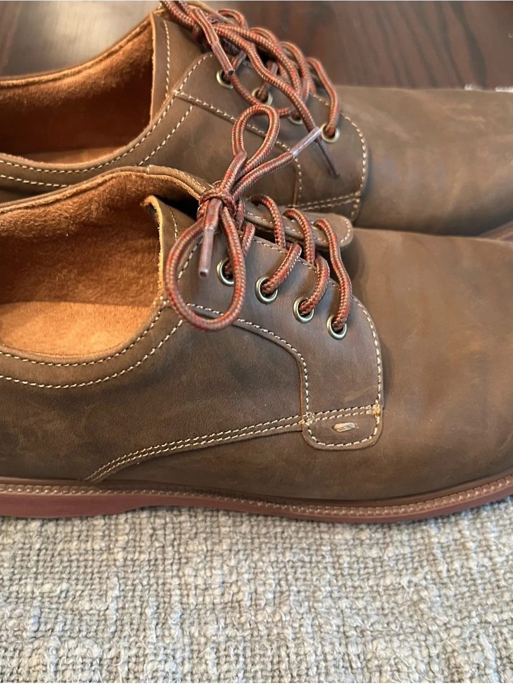 Florsheim Kids Comfortech Oxford Plain Toe Brown Casual Shoes 16630-215 Sz 7
